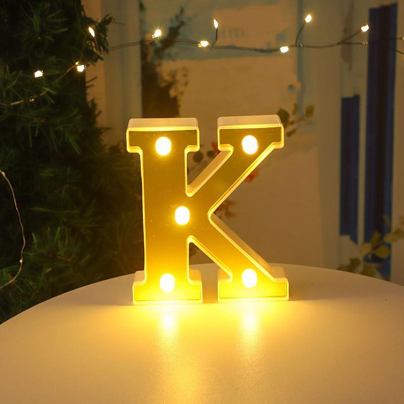 Gold LED Mirror Letter Lights - Romantic Birthday and Festive Décor