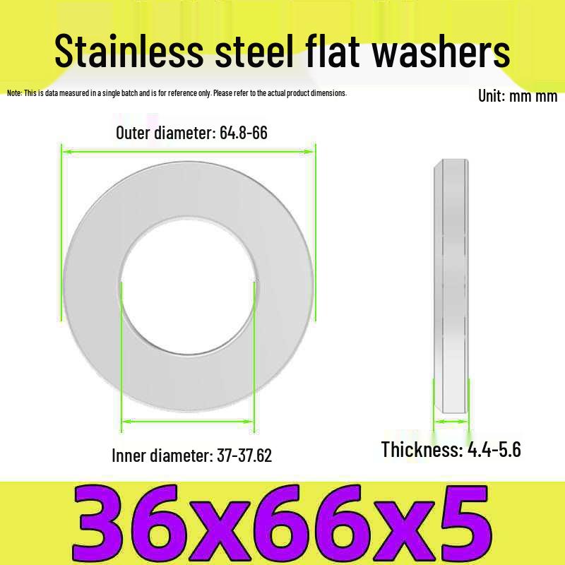 Stainless Steel Flat Washer Gasket, No Burrs, GB97 Standard (201/316/304)