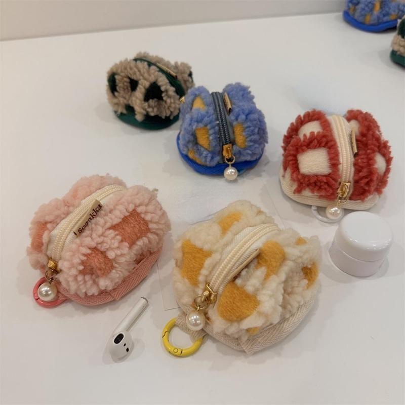 1 pezzo retrò classico auricolare borsa vintage adorabile mini peluche wireless auricolare borsa di stoccaggio