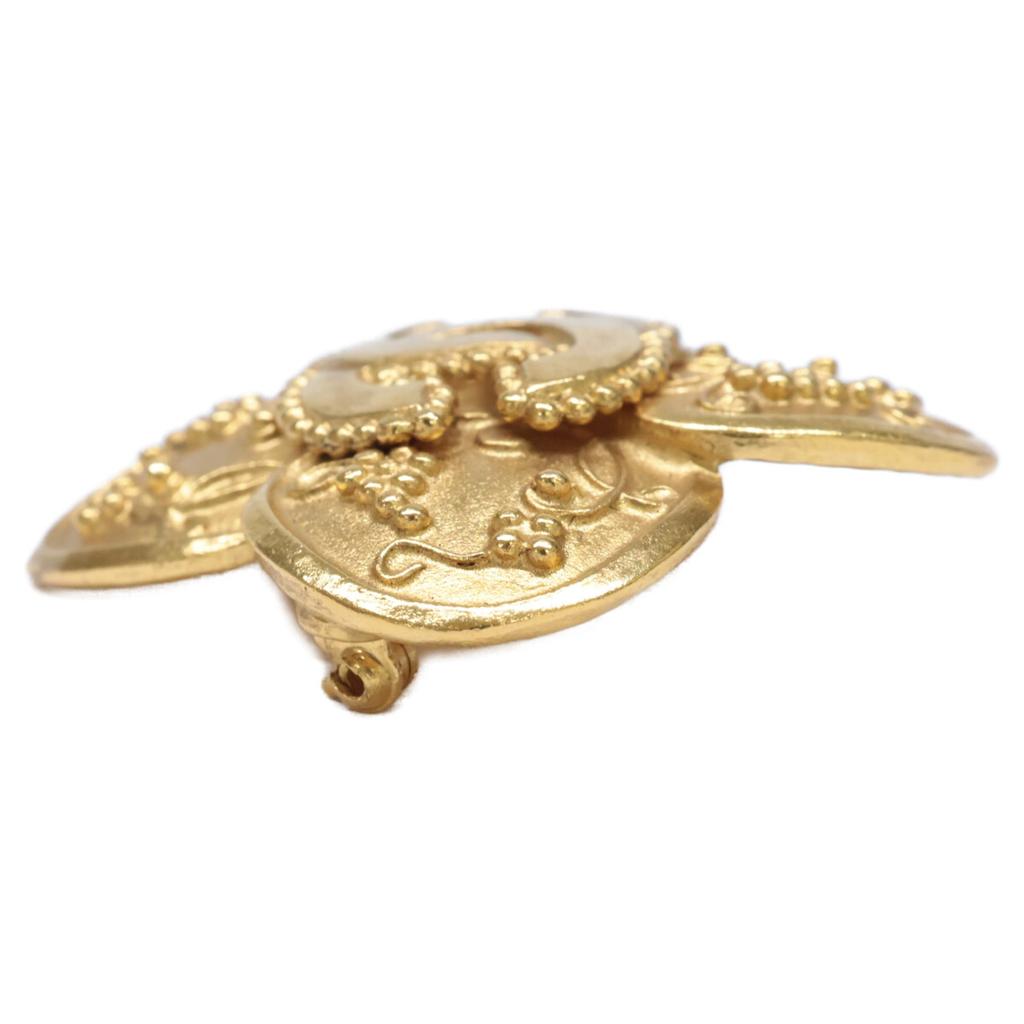CHANEL [Excellent Condition] 96A Flower Motif CC Logos Pin Brooch goldUsed