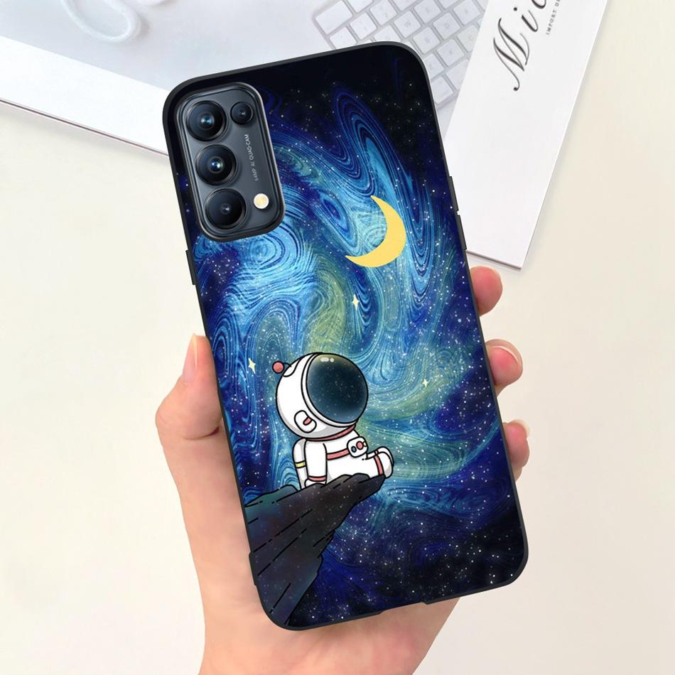 For OPPO Reno5 Pro 5G 4G Reno5 Phone Case Reno 5 5Pro CPH2201 CPH2145 Cute Cat Cartoon Candy Color Soft Silicone TPU Back Cover