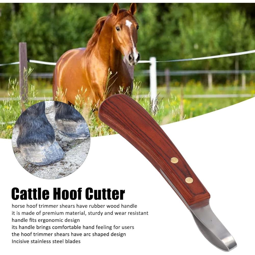 Stainless Steel Horse Hoof Trimmer Shears with Rubber Wood Handle Cattle Hoof Cutter Multipurpose for Animal Care
