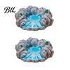 Mini Rock Arrangement for Landscaping 2 Pcs Miniature Stone Statue Resin Fake Models Diorama Delicate Art Piece Supplies Micro Train Landscape Railway