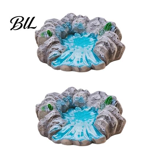 Mini Rock Arrangement for Landscaping 2 Pcs Miniature Stone Statue Resin Fake Models Diorama Delicate Art Piece Supplies Micro Train Landscape Railway