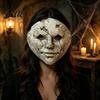 Gruselige Rissige Gesichtsmaske Halloween Horror Maske Atmungsaktiv Leicht Schaumstoff Augenloch Transparent mit Verstellbarem Riemen Gruselige Requisiten für Kostümparty