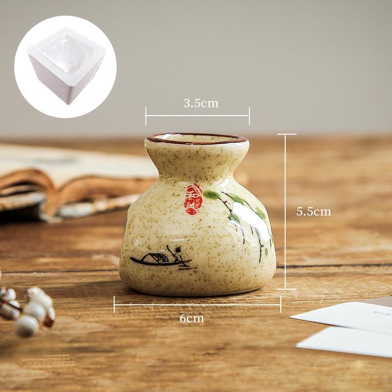 Japanischer Keramik-Zahnstocherhalter Obstspieße Behälter Glas Dose Box Vase Retro Kleine Vasen Dekor Zahnstocher Spender Box