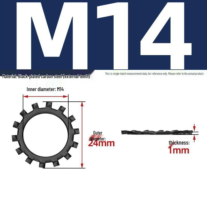 Carbon Steel Zinc-Plated Lock Washer with Inner and Outer Teeth