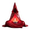Mystic Wizard Candle Holder Halloween Hooded Cloak Tealight Holder Gothic Candlestick Ornament for Home Tabletop Decor