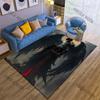 Dark-winged warrior holding sword Print Carpet Rug for Living Room Bedroom Sofa Doormat Home Decor Non-slip Floor Mat