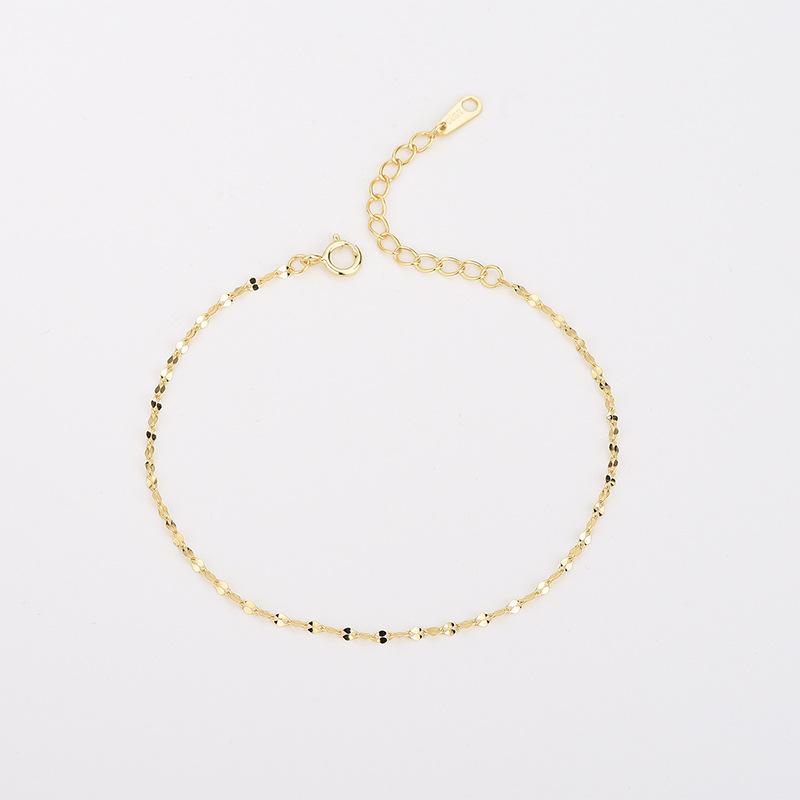 S925 Silver Plated 14K Gold Japanese Sequin Bracelet Simple Spiral Turn Bracelet