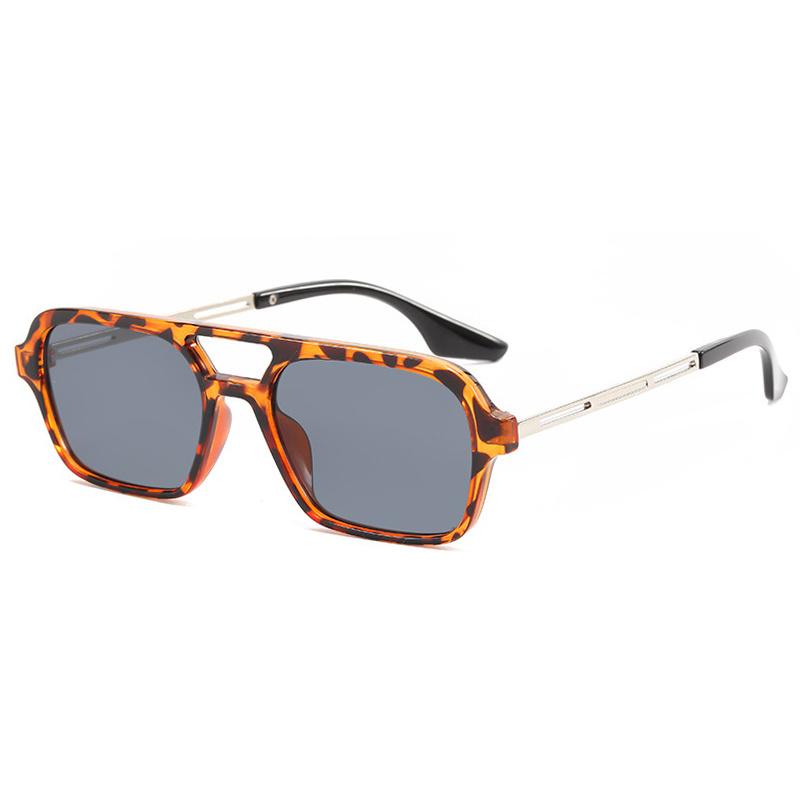 Čtvercové sluneční brýle s malým rámem Žena Značka Návrhář Móda Luxusní sluneční brýle Dámské Vintage duté leopardí modré Oculos De Sol
