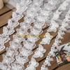 49MD 1 Yard Bowknot for Butterfly Embroidered Lace Trim Ribbon Imitation Pearl Beaded Applique DIY Sewing Craft Wedding Bridal