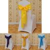 Elegant Polyester Chair Back Cover With Bow Ribbon For Wedding And Event Decor