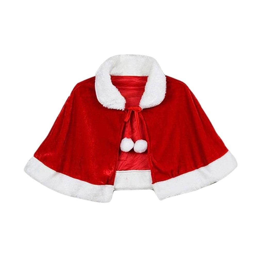 Polyester Women Ponchos Thick Santa Claus Costume Soft Christmas Cloak Party Costumes Dress