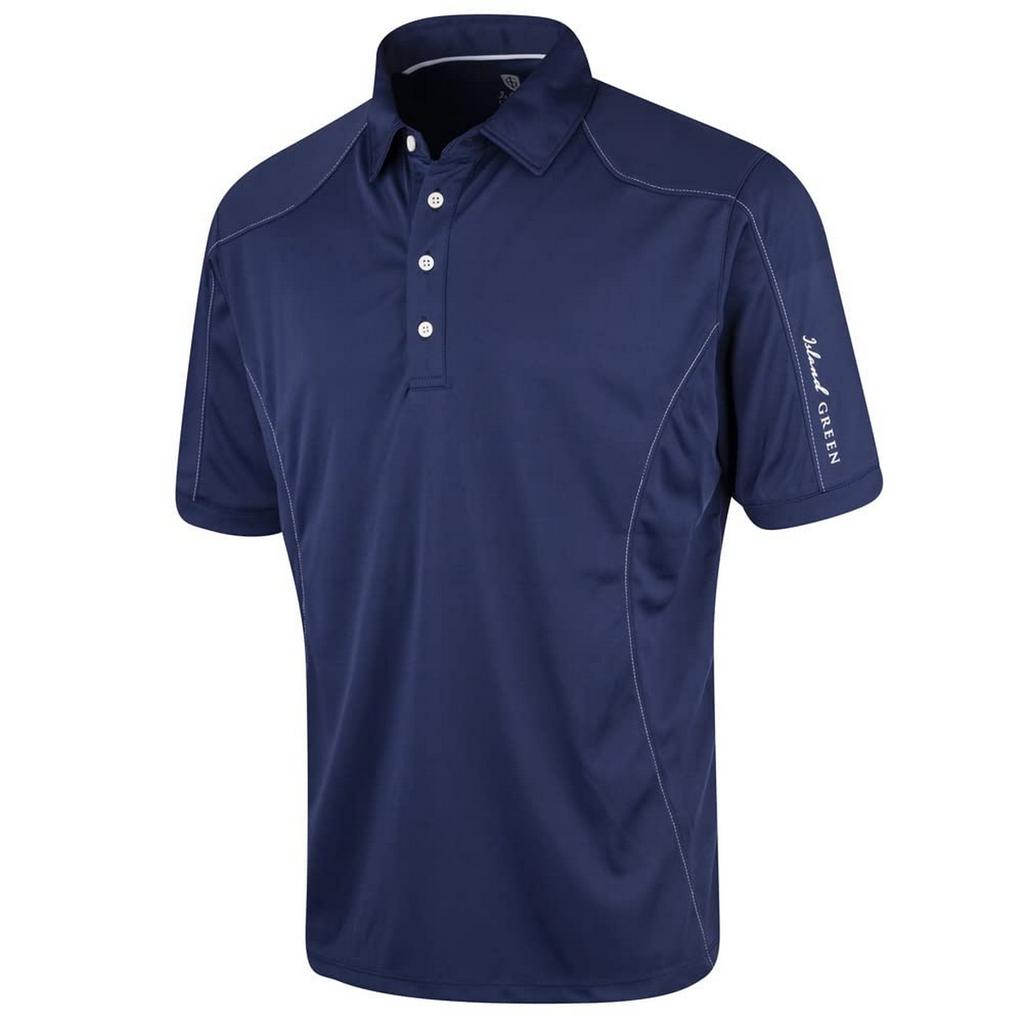 Island Green Mens Topstitched Golf Polo Shirt