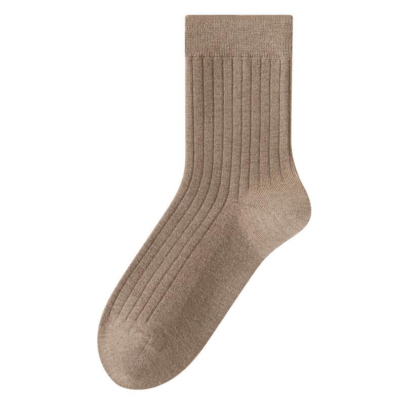 Women's Woolen Warm Mid-leg Socks for Autumn, Anti-odor Vintage Striped Stockings for Autumn and Winter