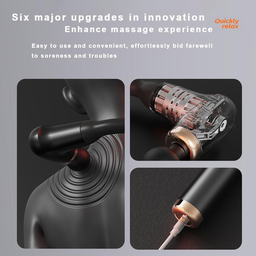 Fascia gun Handle and Elbow 3 Modes and 6 Gears Adjust Muscle Relaxation and Massage Percussion Hammer for Athletes