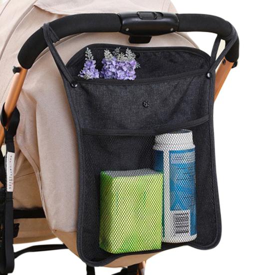 

Baby Stroller Pram Pushchair Mesh Hanging Bag Diaper Bottle Storage Organizer чорний