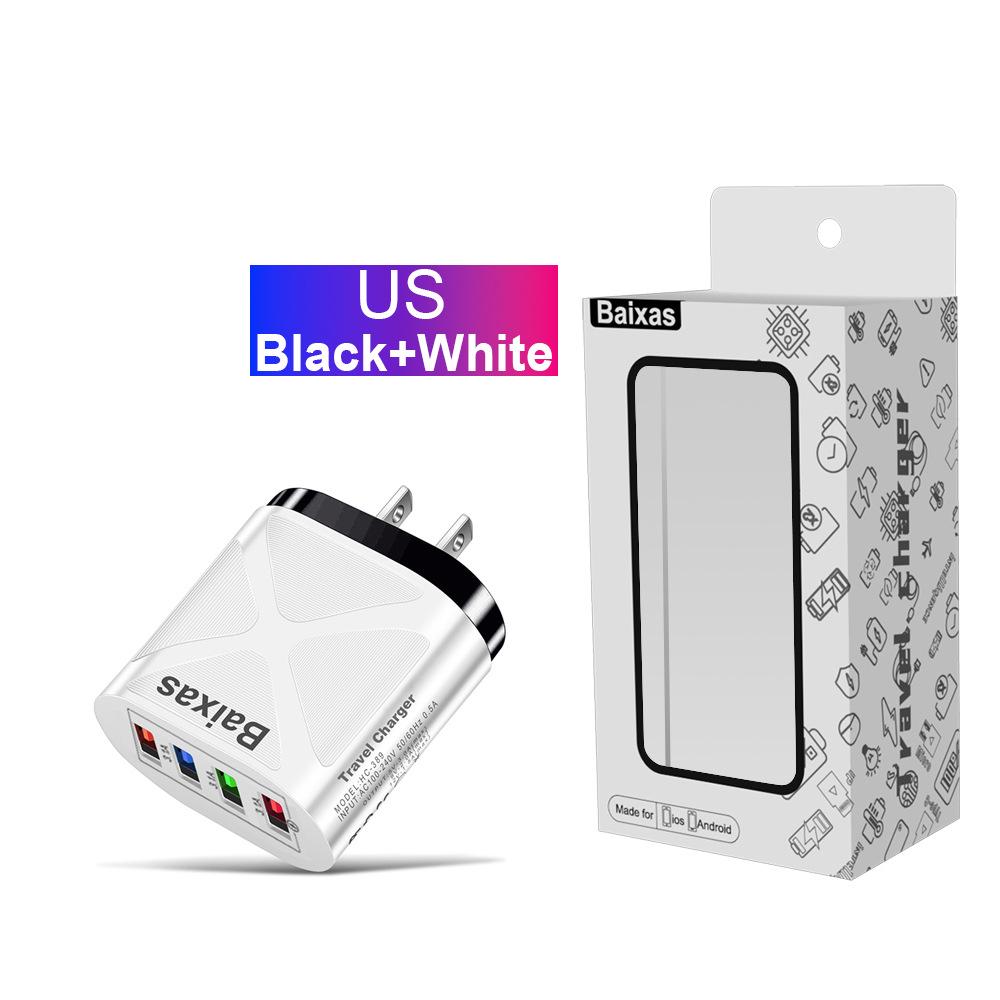 Multi-Port 4 USB Fast Charger 5V/2.4A - AU/EU/UK/US Plug