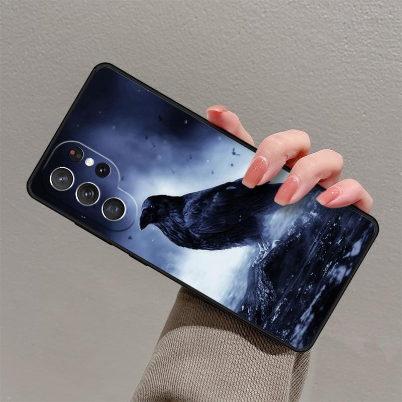 Crow Raven Dark Skull Phone Case For Samsung Galaxy S23 S21 S20 FE S24 S22 Ultra Note20 S10 S9 S8 Plus Silicone Cover