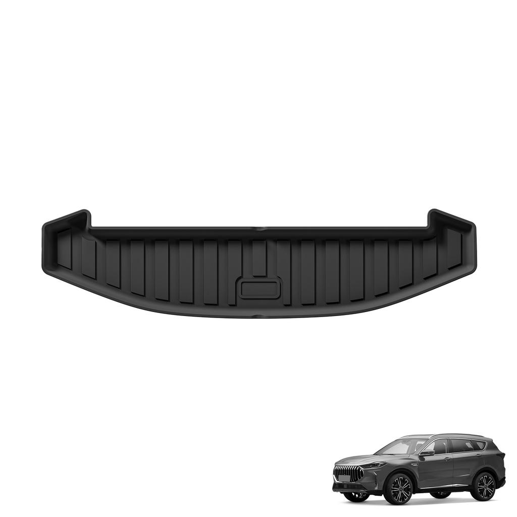 LUCKEASY Right Drive for Chery Jetour X70/X70 PLUS 2021-2024 7Seater Fuel Version Car TPE 3D Floor Mats Cargo Trunk Pad Black