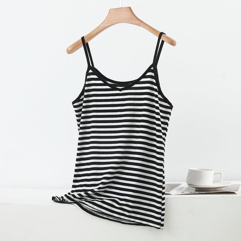 M to 6XL Plus size camisole Summer Modal Striped Cami Top Slimming loose fit Sleeveless Tank Tops Versatile Baselayer