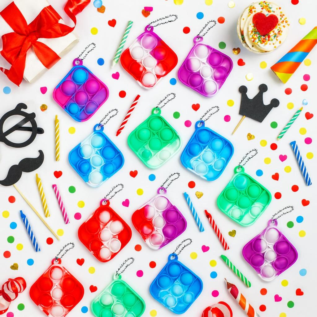 Pop Squeeze Set Fidget Decompression Stress Bubble Washable Christmas Night Halloween [KOREWA] Giveaway/PresentPush 24-Piece (Random Colors) Toy,