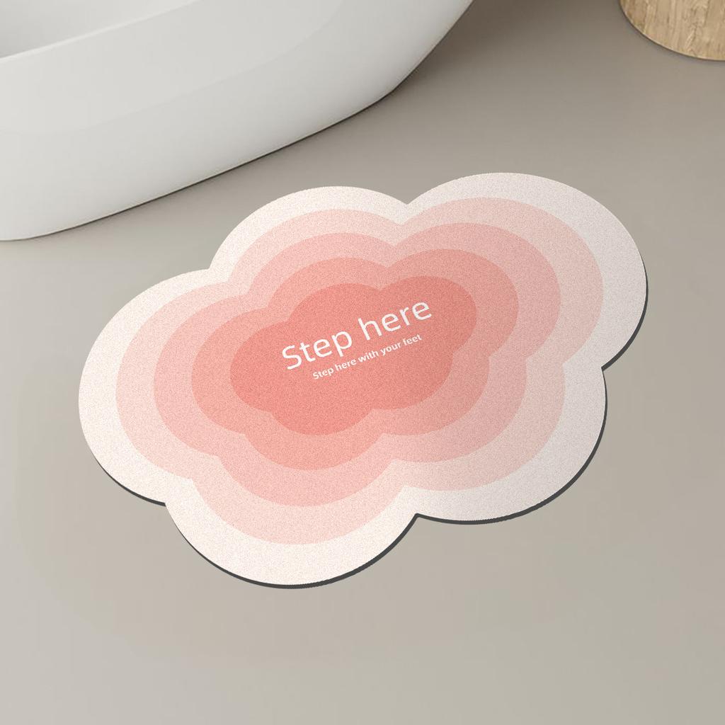 Diatom Mud Absorbent Floor Mat Cloud Series Bathroom Bathroom Door Entry Entry Non-slip Foot Mat Toilet