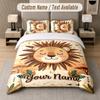 Lion Tiger Leopard Theme Custom Text Or Name 3Pcs Bedding Set 1 Flat Sheet & 2 Pillowcases Personalized Home Bedding