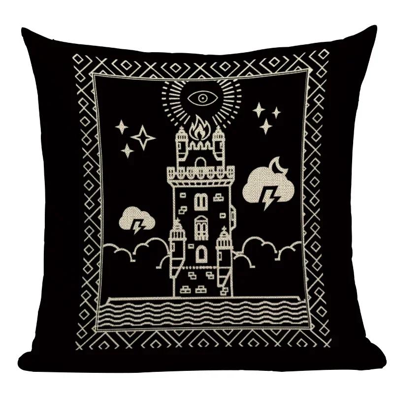 Dark Tarot, Gothic Style Double-Sided Printed Pillow Cover Short Plush Suitable Living Rooms Bedrooms Sofas Throw Cushion Cover