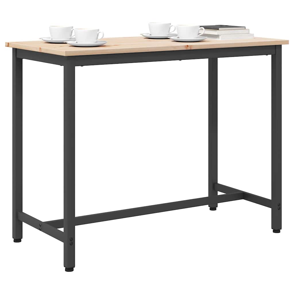 Natural Table 100 x 50 x 77 cm Engineered Wood and Steel