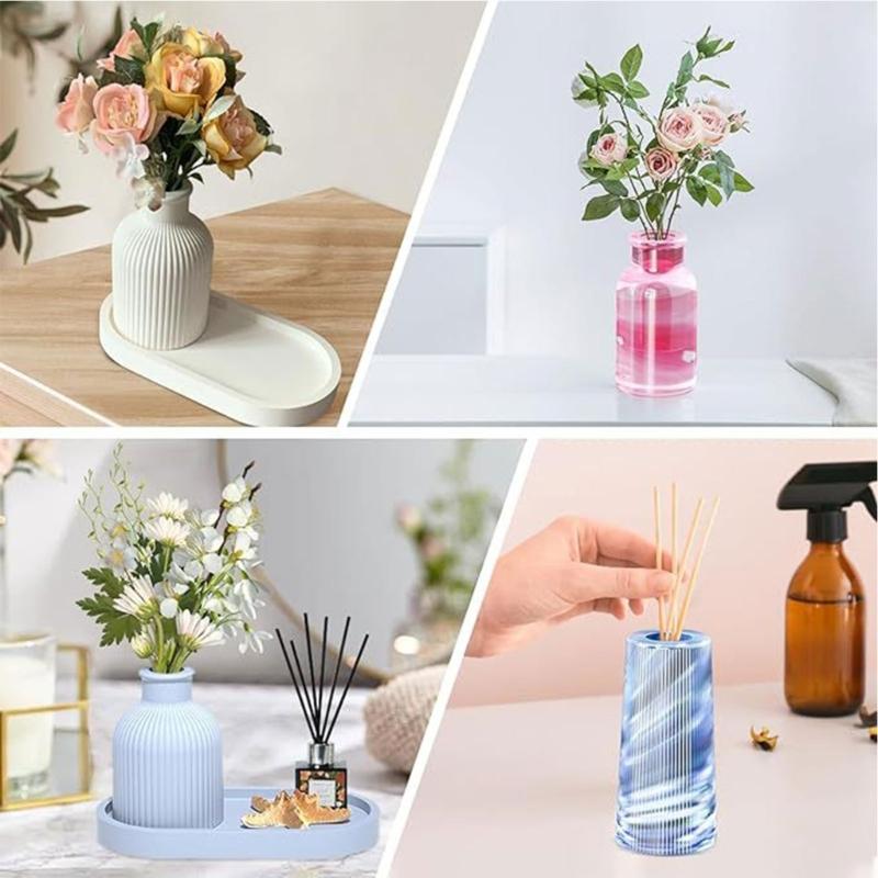 Set of 4 Vase Silicone Moulds Vase Epoxys Moulds Vase Cast Molds Creative Flower Vase Molds for Beautiful Display