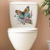 1 Stück Badezimmer Blume Toilette Kunst Wandaufkleber DIY Abnehmbar Schmetterling Wanddekale Selbstklebend Wandtapete Haus Schlafzimmer Dekor