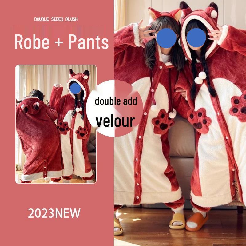 Special Offer: Women's Coral Fleece Plush Robe & Pajama Set - 2025 Autumn/Winter Collection