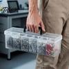 Caja de Almacenamiento Talos Hardware, con Asa Transparente Apilable Organizador a Prueba de Polvo, para Herramientas Especias Materiales de Arte Accesorios de Oficina