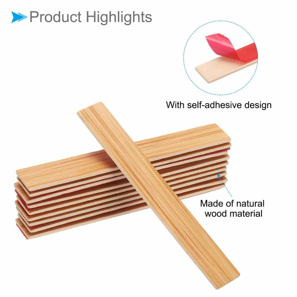 Drewniana podłoga CoCud do domku dla lalek, do miniaturowego wiadra i kija, opakowanie 10 sztuk podłóg, długość 3,94 cala, samoprzylepna, do domków dla lalek, (Biały) - (Posługiwać się