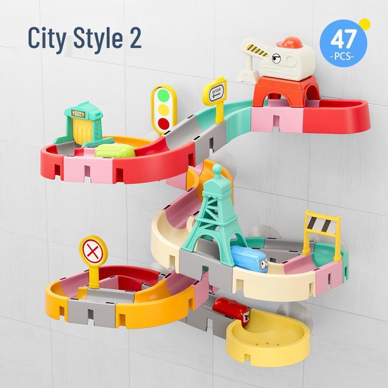 Children's Bathroom Slide Set - Water Play Wall Track Toy