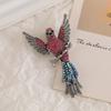 Colorful Rhinestone Eagle Brooch - Retro Cartoon Animal Pin for Coats & Jackets