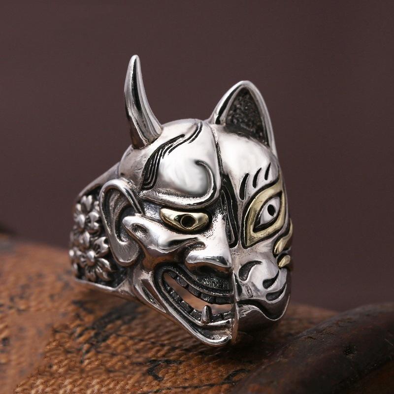 Prajna Maskring Herr Asymmetrisk Mask Retro Kreativ Ring