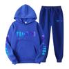 Women's Hooded Athletic Tracksuit Unisex Two-Piece Running Clothing Long Sleeve Pullover Hoodie Sweatshirt + Track Pants Set