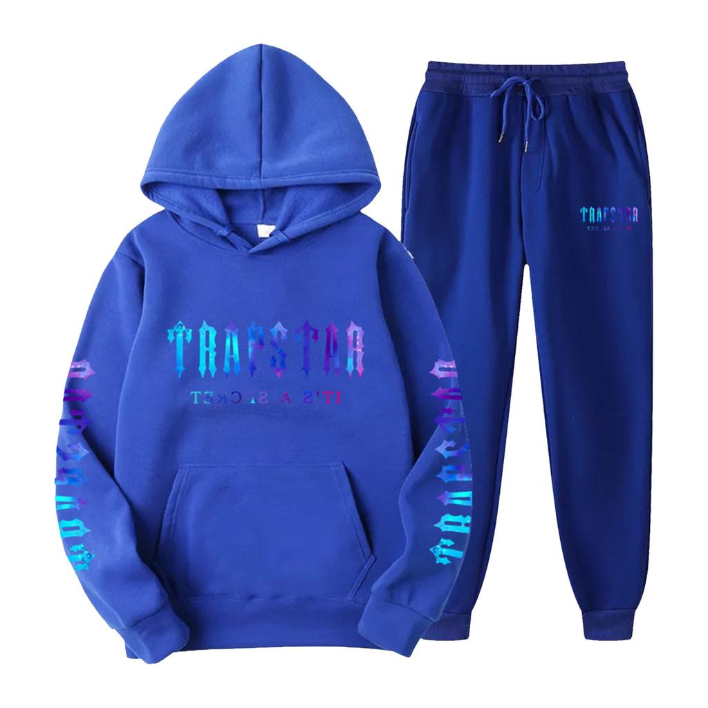 Women's Hooded Athletic Tracksuit Unisex Two-Piece Running Clothing Long Sleeve Pullover Hoodie Sweatshirt + Track Pants Set