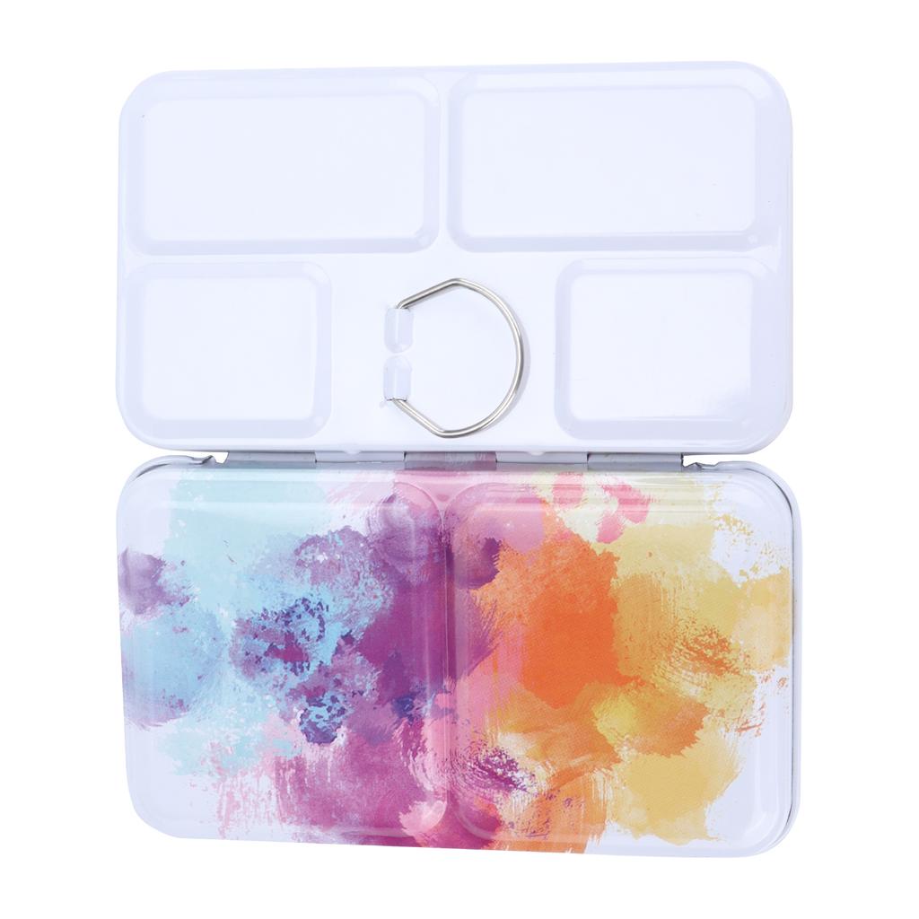 Paint Box Iron Multicolored ThreeFolding Portable Watercolor Packaging Pigment Case