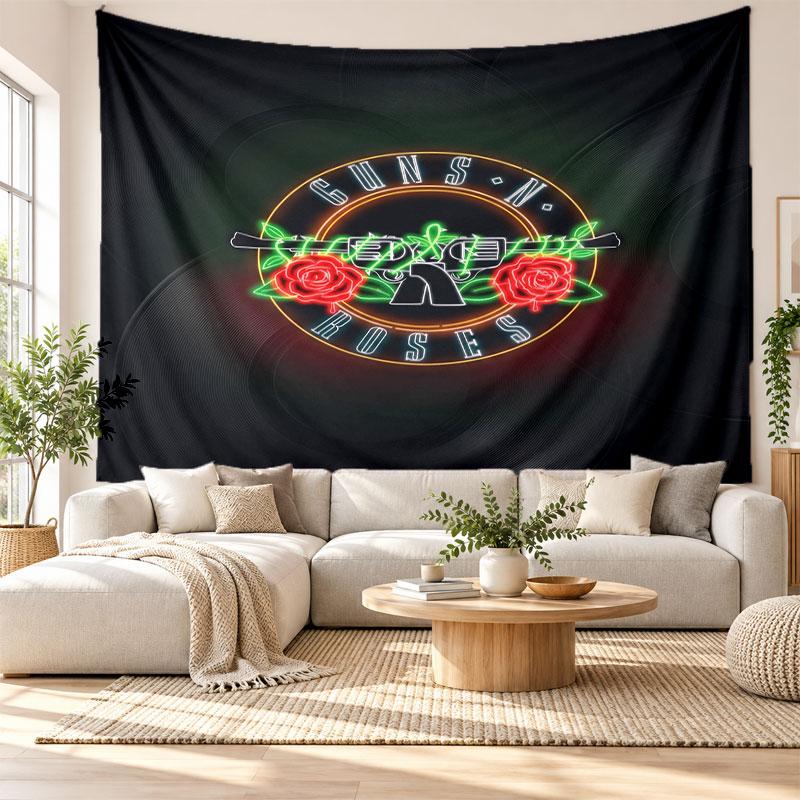 Guns N’ Roses Wall Tapestry, Soft Fabric Wall Hanging, Decorative Backdrop For Bedroom Home Wall Art