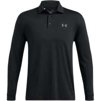 Under Armour Playoff Γρήγορου Στεγνώματος Αντηλιακό Διαπνέον Μόδα Λογότυπο Μακρυμάνικο Πόλο Ανδρικά τοπ Μαύρο Κάστρο-Βράχος 1387123-001