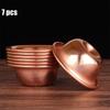 7 Stück Reine Kupfer Opfer Schale Messing Glückverheißendes Glänzen Tibetische Schale 11cm Heiliges Wasser Gefäß Buddhistische Untertasse Haus Geschenk Dekorativ