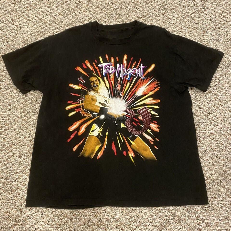 

Тед Ньюджент Подарок для фаната Унисекс Футболка из плотного хлопка Полный размер UU944 3XL