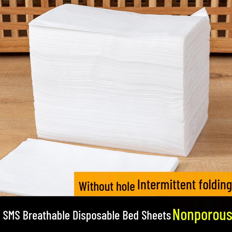 100 Disposable Waterproof and Oilproof Bed Sheets for Massage Parlors - Soft, Breathable Non-woven Fabric with Face Hole