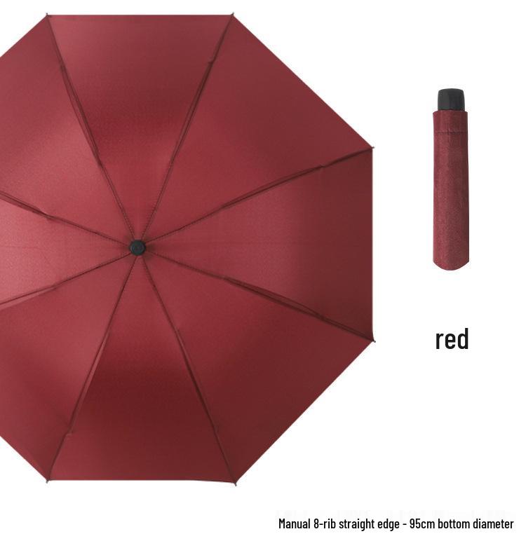 Large Automatic Windproof Umbrella: Dual Use for Sun and Rain, Black Glue Sunshade