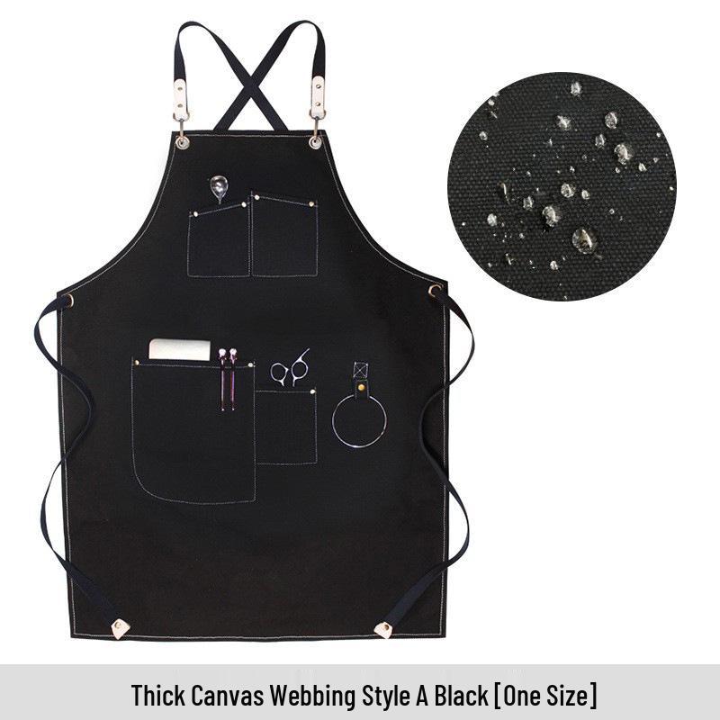 Canvas Denim Apron for Florists, Coffee Shops, and Restaurants - New Fashion Style for Baking & Work.