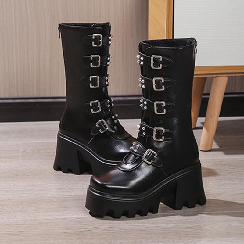 

Модные женские полусапоги на высоком каблуке, модные ботинки на толстой подошве, дизайнерские ботинки на платформе для женщин 2025, зимние туфли-лодочки, уютные ботинки челси, женские ботильоны 41